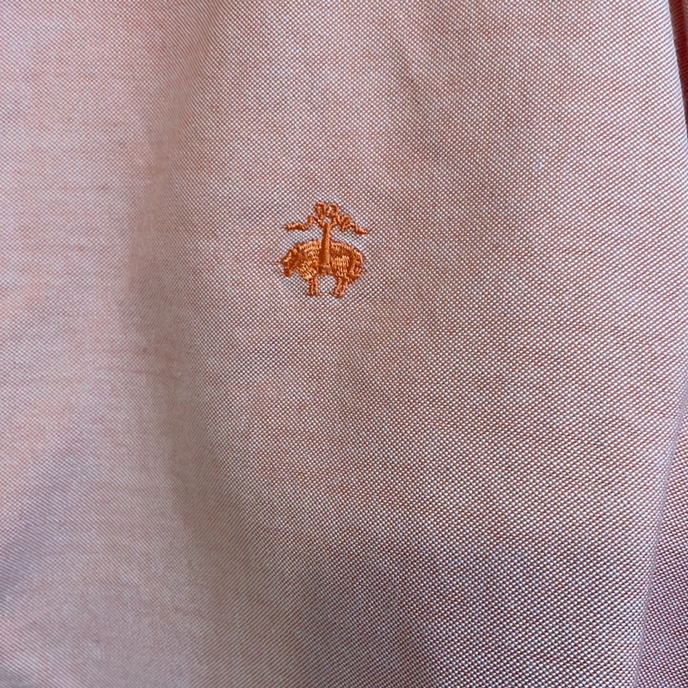 Brooks Brothers Madison Fit Shirt Button Down Solid Coral Color - Picture 3 of 8